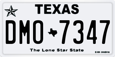 TX license plate DMO7347
