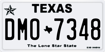 TX license plate DMO7348