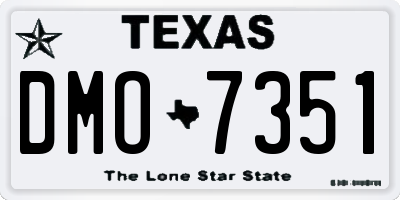 TX license plate DMO7351