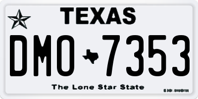 TX license plate DMO7353