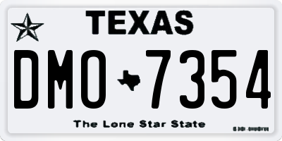 TX license plate DMO7354