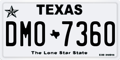 TX license plate DMO7360