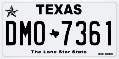 TX license plate DMO7361