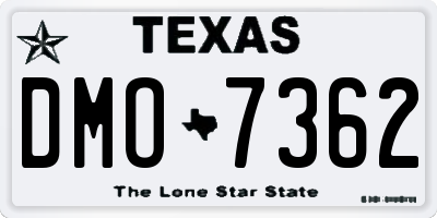 TX license plate DMO7362