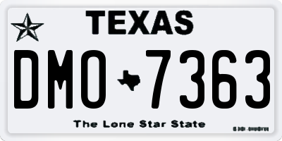 TX license plate DMO7363