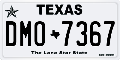 TX license plate DMO7367