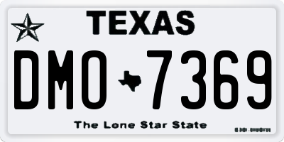 TX license plate DMO7369