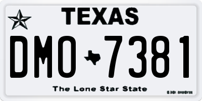 TX license plate DMO7381