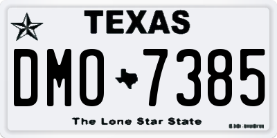 TX license plate DMO7385