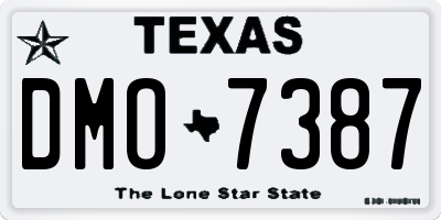 TX license plate DMO7387