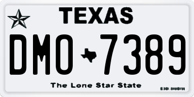 TX license plate DMO7389