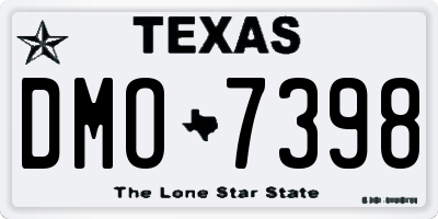 TX license plate DMO7398