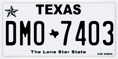 TX license plate DMO7403