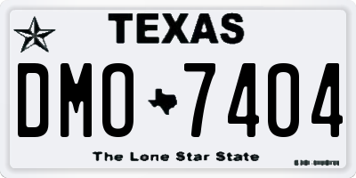 TX license plate DMO7404