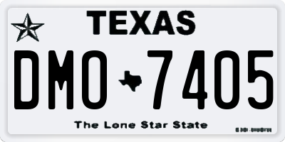 TX license plate DMO7405