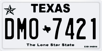 TX license plate DMO7421