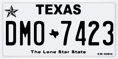 TX license plate DMO7423