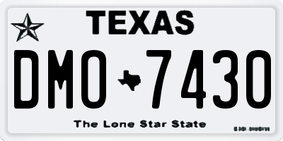 TX license plate DMO7430