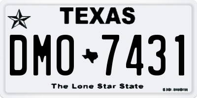 TX license plate DMO7431