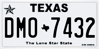 TX license plate DMO7432