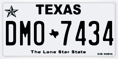 TX license plate DMO7434