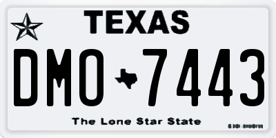 TX license plate DMO7443
