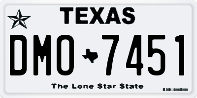TX license plate DMO7451