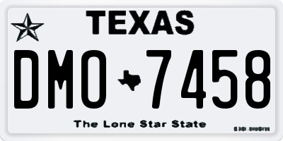 TX license plate DMO7458