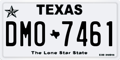 TX license plate DMO7461