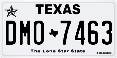 TX license plate DMO7463