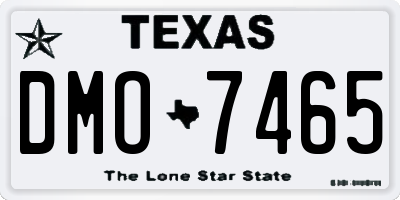 TX license plate DMO7465