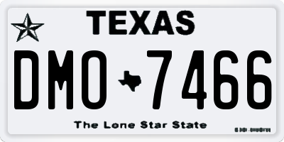 TX license plate DMO7466