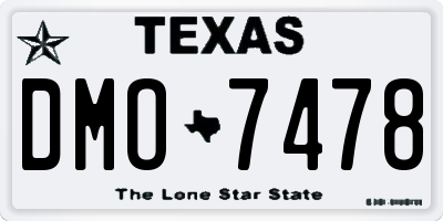 TX license plate DMO7478