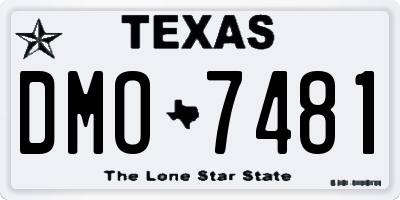 TX license plate DMO7481