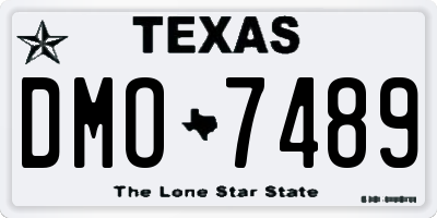 TX license plate DMO7489