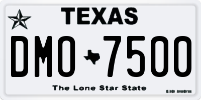 TX license plate DMO7500