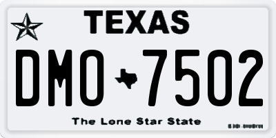 TX license plate DMO7502