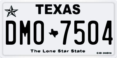 TX license plate DMO7504