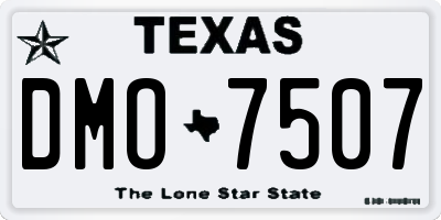 TX license plate DMO7507