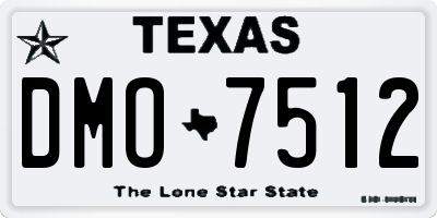 TX license plate DMO7512