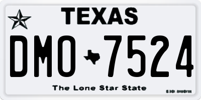 TX license plate DMO7524
