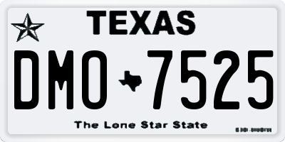 TX license plate DMO7525