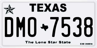 TX license plate DMO7538