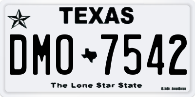 TX license plate DMO7542
