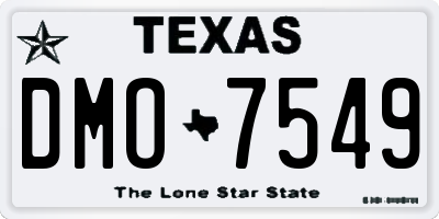 TX license plate DMO7549