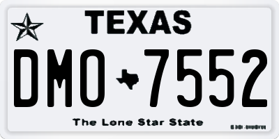 TX license plate DMO7552