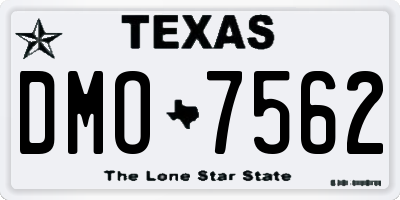 TX license plate DMO7562