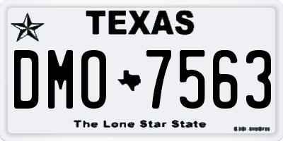 TX license plate DMO7563