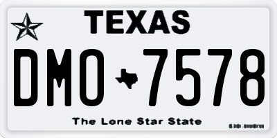 TX license plate DMO7578