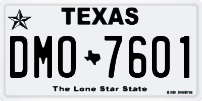TX license plate DMO7601
